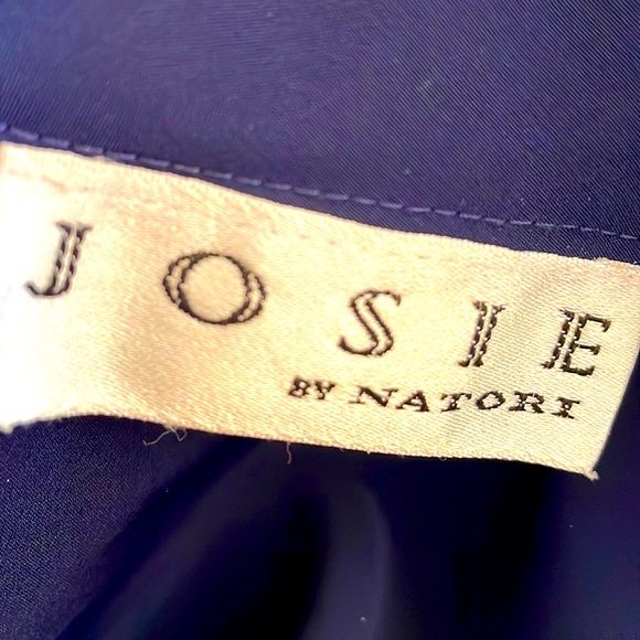 Josie by Natori Sleek Silky Sexy Comfy Navy Blue  Nightgown - Picture 4 of 4